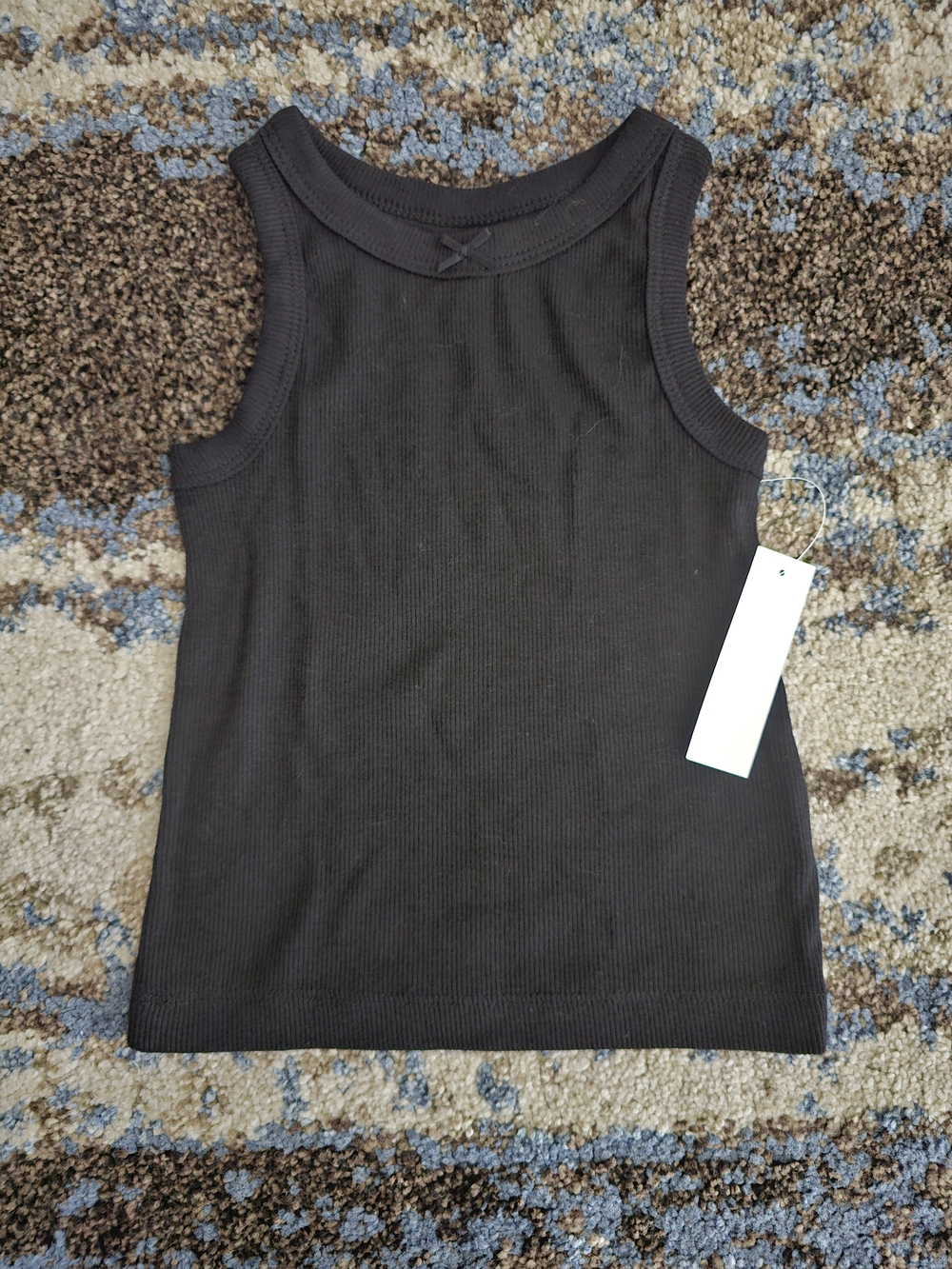 wonder nation Black Ribbed Tank Top